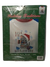 Candamar Designs, Christmas Love Me Love My Cat Wearable Cross Stitch Kit