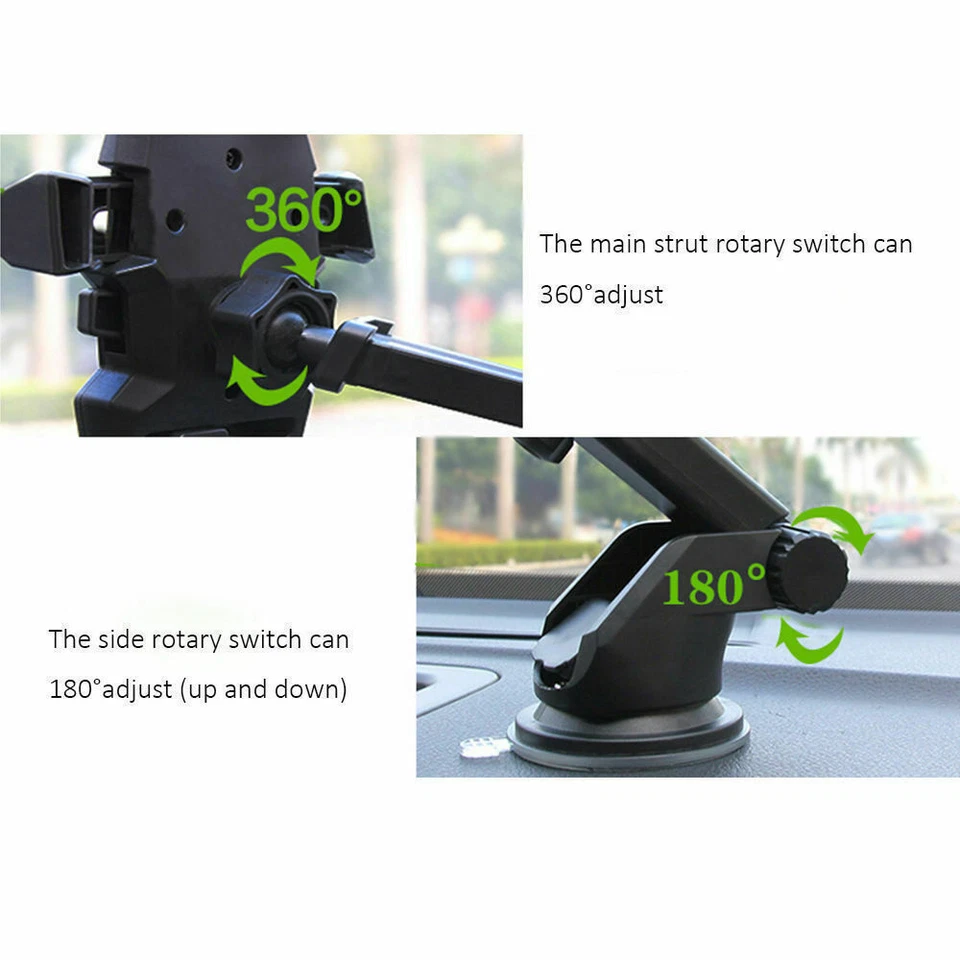 360° Car Windshield Mount Cradle Holder Stand For iPhone Mobile Cell Phone GPS - Image 3 of 4