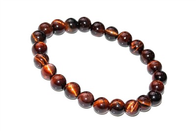 8MM Red Tiger Eye Bracelet Grade A Genuine Natural Round Gemstone Beads 7''