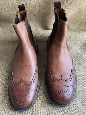 Santoni Men s Brown Leather Chelsea Boots Size UK 7 || US 8