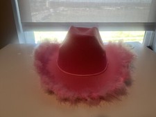 Cowgirl Hat with Fluffy Feathers Novelty Cowboy Hat Party Costume Accessories