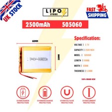 ? 3.7V 505060 2500mAh LiPo Lithium Polymer 2500 mAh High Capacity Battery ?