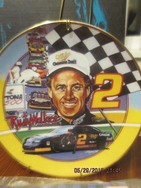 EDICIÓN LIMITADA Rusty Wallace NASCAR 8" placa de coleccionista y almohadillas magnéticas Foto 2 de 4