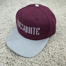 Vintage Mesquite Hat Otto Trucker Snapback Maroon Gray Spellout Wool Blend Cap