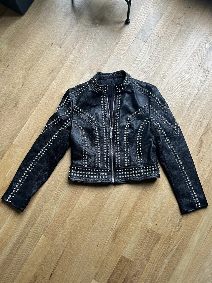 Chaqueta de cuero Philipp Plein Moto con tachuelas talla pequeña Foto 2 de 4