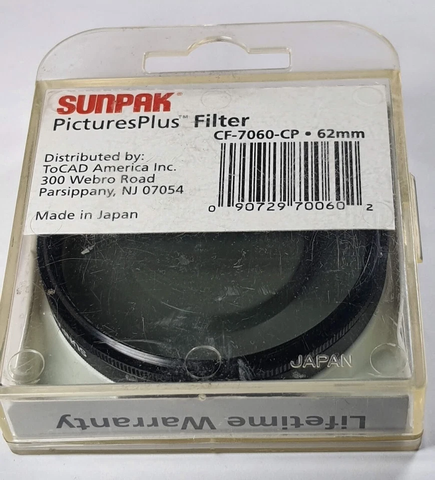 62mm Circular Cir Polarizing Polarizer Lens Filter C-PL CPL Polarizing Sunpak - Image 3 of 4
