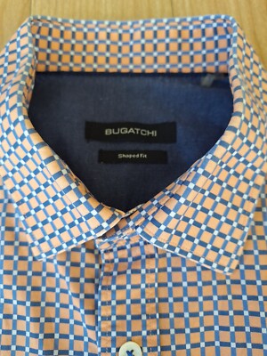 Bugatchi Mens Shirt XL Shaped Fit Long Sleeve Button