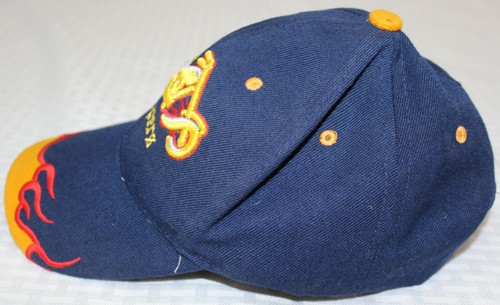 Choppers Baseball Cap Hat Flames Yellow / Red Motorcycle Adjustable - Picture 2 of 7
