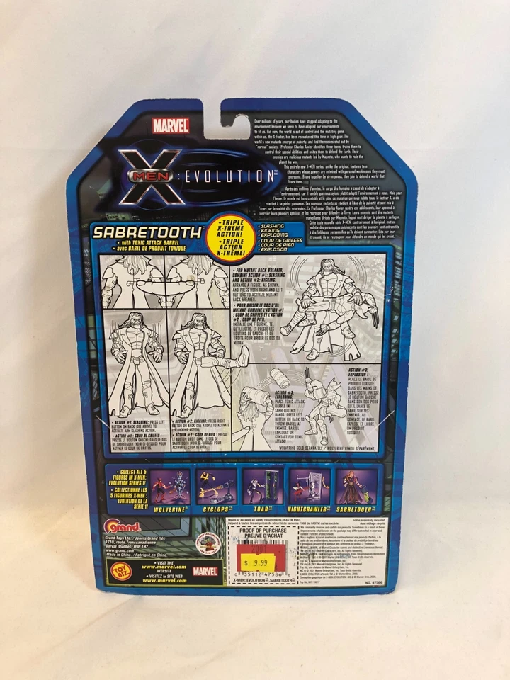 Diente de sable - X-Men Evolution - Marvel - 2001 Toy Biz 47575 Foto 2 de 4