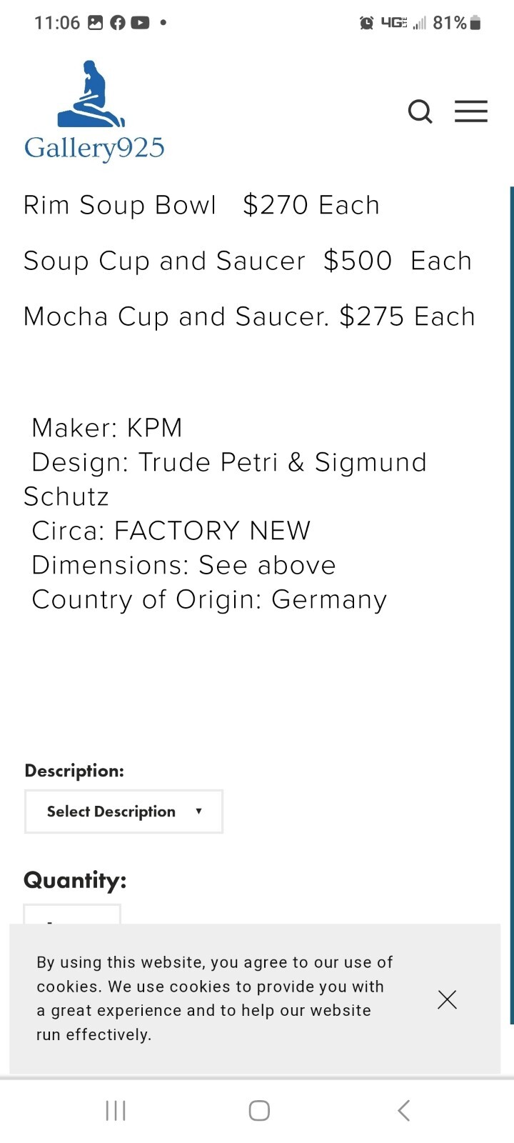 Royal Berlin Arcadia Gold 2  place settings & platter Medallion Germany 