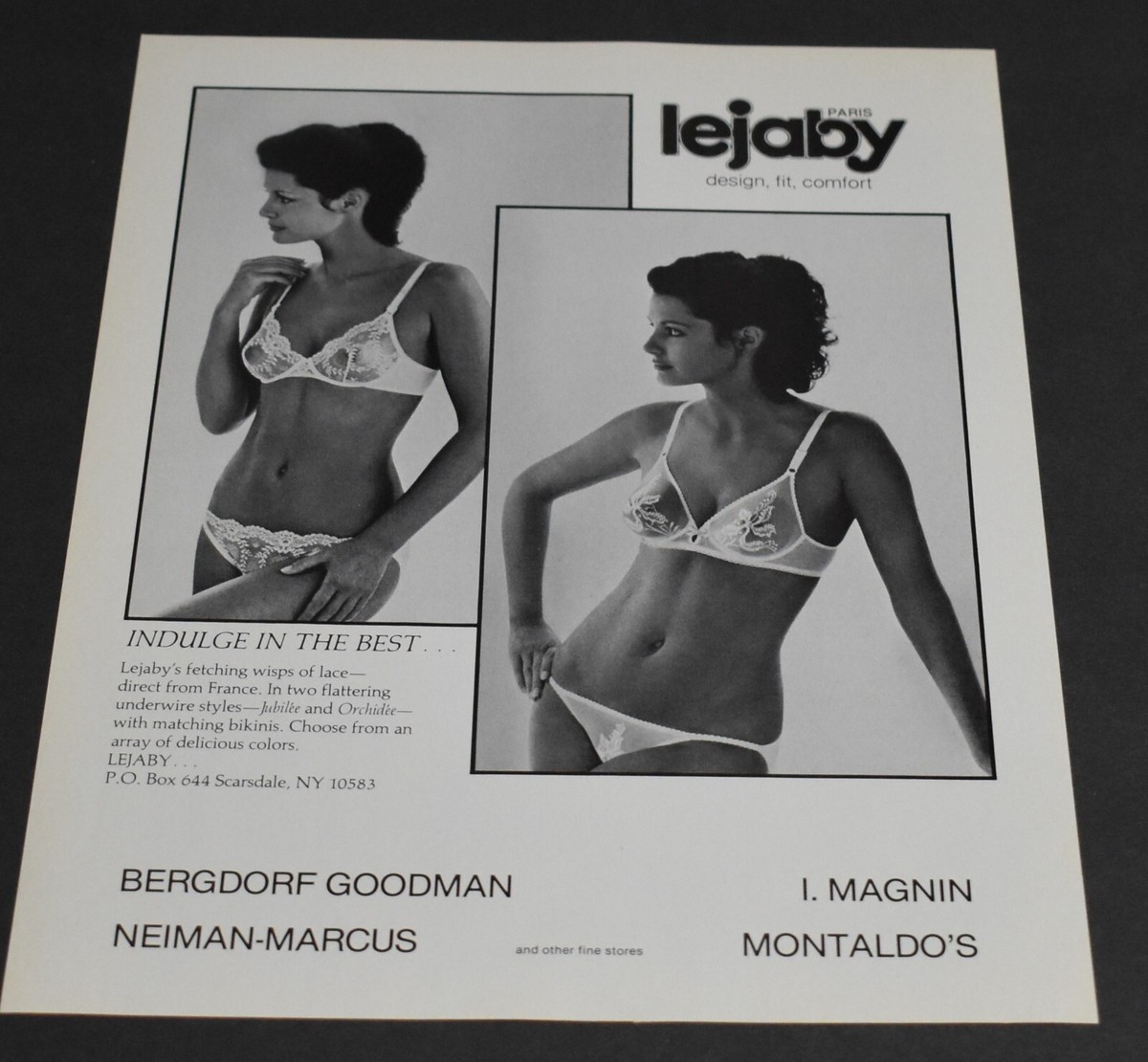1983 Print Ad Sexy Lejaby Paris Bra Panties Indulge Best Lady Lingerie Fashion 1983 Print Ad Sexy Lejaby Paris Bra Panties Indulge Best Lady Lingerie Fashion