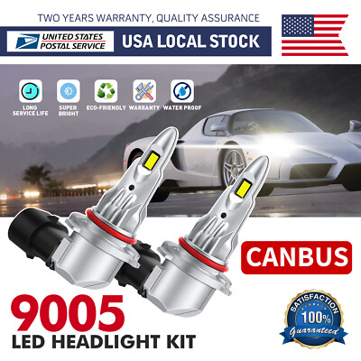 CANBUS 9005 HB3 LED Headlight Bright Bulbs Kit White 6000K 30000LM 48W High Beam