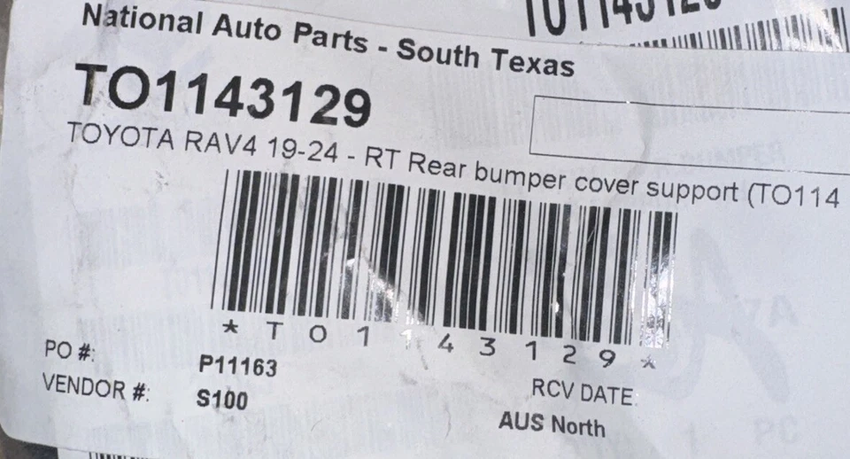 Toyota RAV4 2019-2024 retenedor de parachoques lado del pasajero trasero OEM Foto 4 de 4