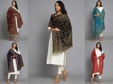 Large Wool Shawl Hand-Cut Kani Jamavar India Paisley Jamawar Stole Wrap Pashmina