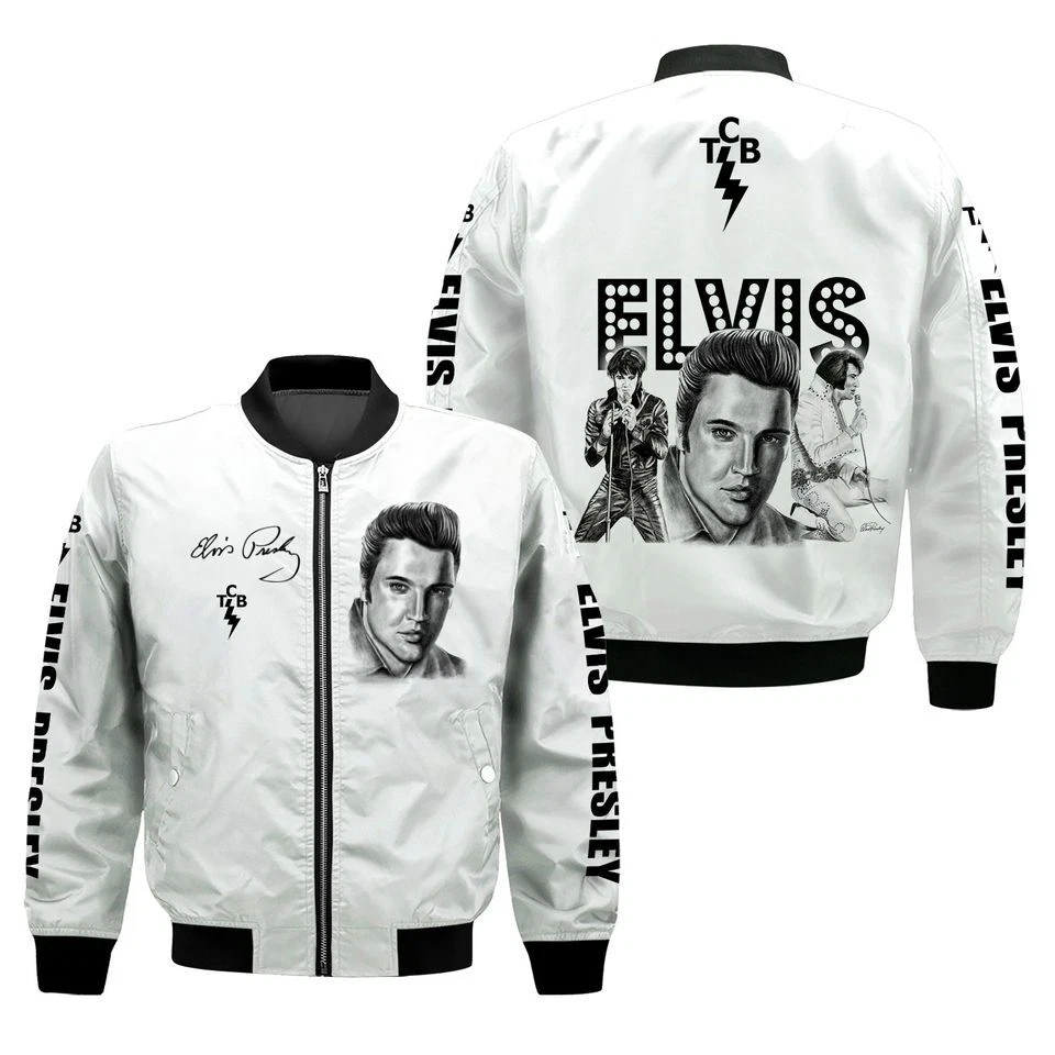 Wmen's Bomber Jacket with Elvis Presley
