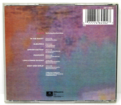 Pet Shop Boys, Remix Album, EMI, CD, VG+ | eBay
