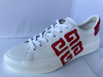 New Givenchy Men's City Sport Sneakers Size 9 White Tennis Shoes Logo