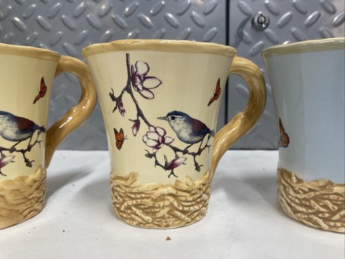 Garden Sanctuary Set of 4 Bird Mugs, NOS, Ceramic - Picture 8 of 11