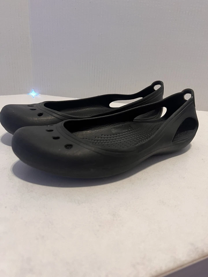 CROCS Women’s Size 9 Shoes Flats Slip On Kadee Mary Jane Round Toe Black Water - Image 4 of 4
