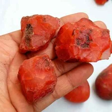 3Pcs Raw Carnelian Natural Red Agate Healing Mineral Specimen Collectible Gifts