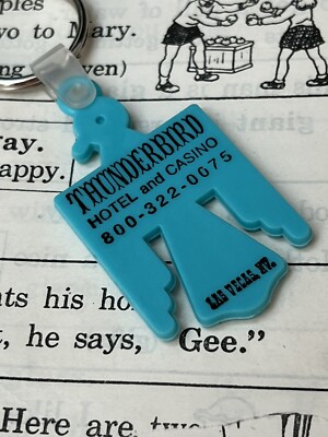 Vintage Thunderbird Hotel Casino Las Vegas Nevada Keychain ring fob gambling