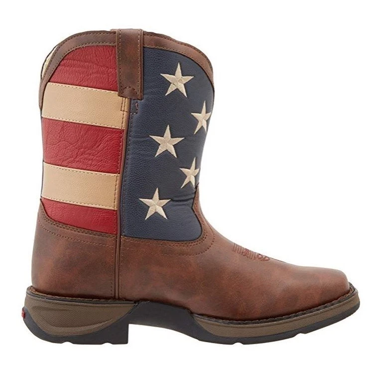 Botas Durango Niños 8" Punta Cuadrada Patriótica Bandera Occidental BT245C / BT245Y Foto 3 de 4