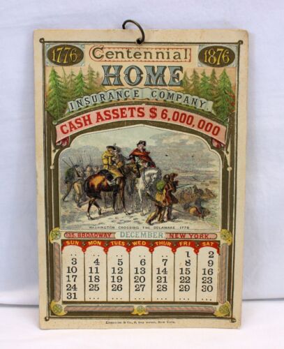 1876 Centenario HOME COMPAGNIA ASSICURATIVA Calendario 12 mesi PHILADELPHIA Kronheim - Foto 2 di 13
