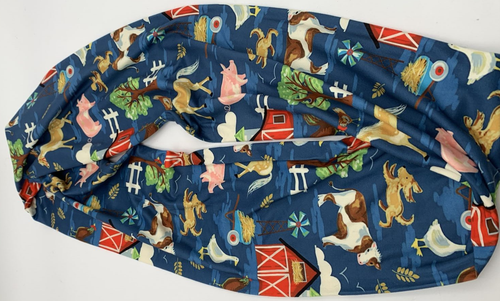 Damen Cowgirl Infinity Schal Bauernhof Scheune Hof Tiere Szene Pferde Schweine Kühe - Bild 2 von 8