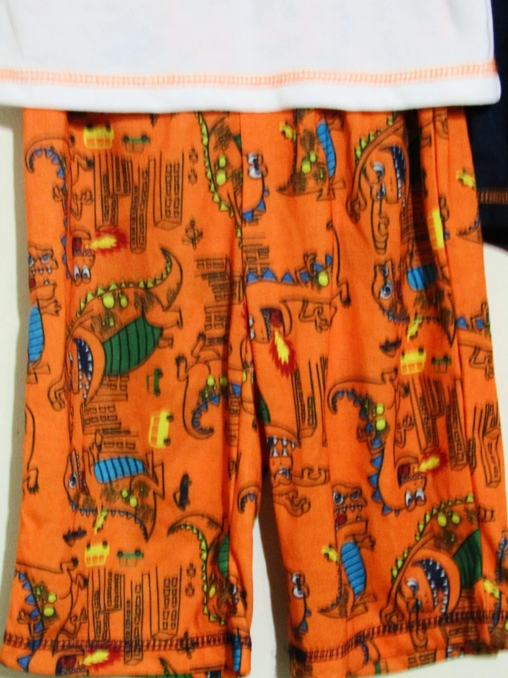JUEGO DE PIJAMA JOE BOXER 12MO NIÑOS 3 PIEZAS BLANCO COCODRILO TOP/PANTALONES/PANTALONES CORTOS NARANJA NUEVO CON ETIQUETAS Foto 3 de 3