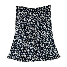 Ralph Ralph Lauren Women  s 2 Navy Floral Skirt Bloomcore Y2K Preppy Casual