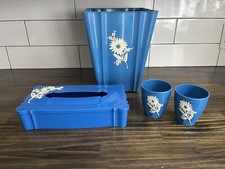 Schwartz Brothers Vintage  Blue Plastic Bathroom Set.