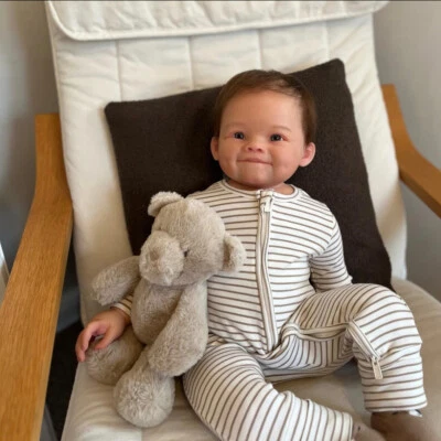 28'' Reborn Baby Doll Artist Finished Toddler Boy Short Rooted Hair Handmade Toy