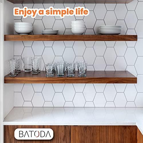 BATODA 17" Acacia Wood Floating Shelves Wall Mounted for Bathroom – Rustic - Picture 5 of 6