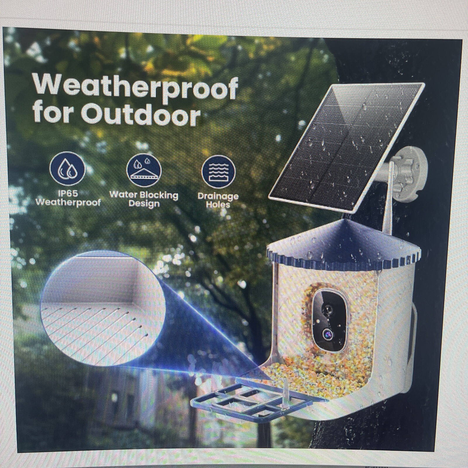 SOLIOM BF02 Bird Feeder with Camera Wireless Outdoor, 2K HD Wild Bird Watchin...