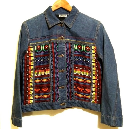 BEADED SOUTHWEST STYLE JEAN JACKET 