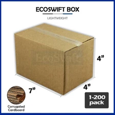 1-200 7x4x4 "EcoSwift" Cardboard Packing Mailing Shipping Corrugated Box Cartons