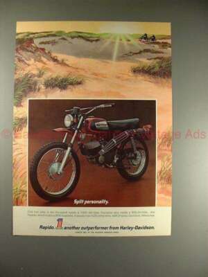 1972 Harley Davidson Rapido Motorcycle Ad - Personality | eBay