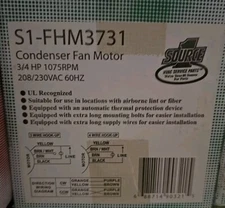SOURCE-1 FHM3731 3/4 HP CONDENSER FAN MOTOR