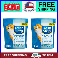  2 pack Fresh Step Crystals, Premium Cat Litter, Scented, 8 Pounds