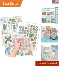 Potty Training Chart for Toddlers Boys -10 Sticker Potty Chart for Toddlers B...