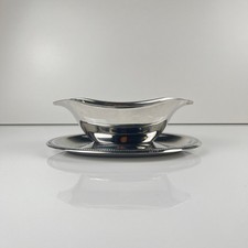 Saucière Métal couleur argenté Style Empire 19cm Vintage Service Table France