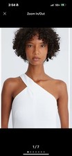 Halston Women White Brianna Crepe Asymmertric-Neck Crepe Gown Dress Size 14 $445
