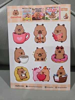 San Diego Comic Con SDCC 2026 CapyFun Set of 9 Cute Capybara Stickers Decals
