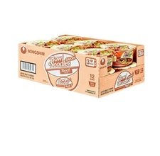 Nongshim Bowl Noodle Savory Beef Ramyun Ramen Noodle Soup Bowl, 3.03oz X 12 Coun