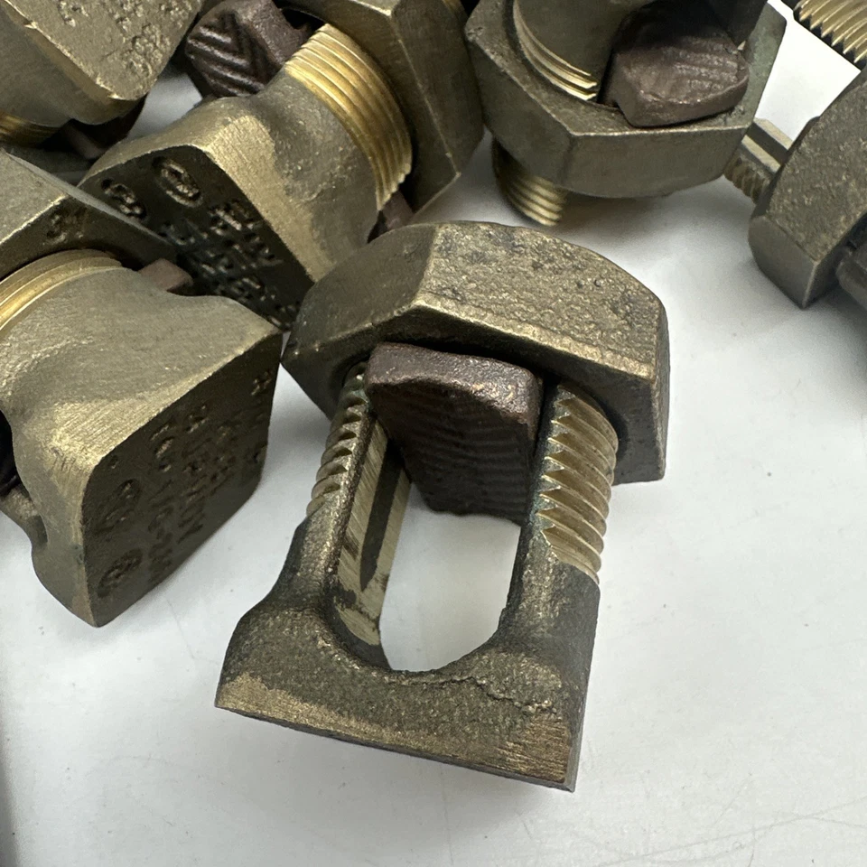 Lot Of 8 Burndy KS31 350 MCM Split Bolt Bronze New Old Stock 1/0-350mcm - Image 4 of 4