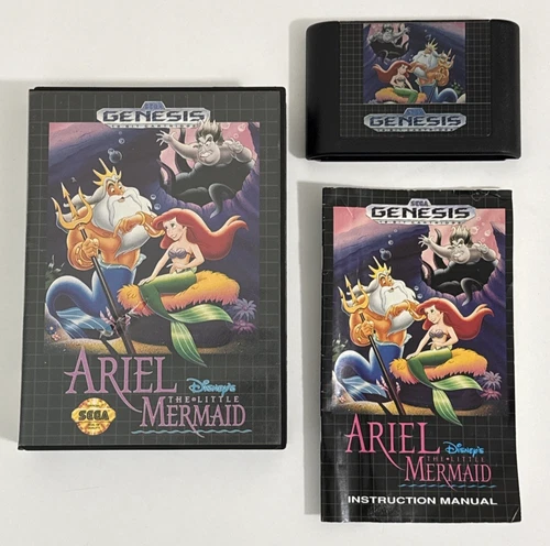 Ariel the Little Mermaid (Sega Genesis, 1992) w/Manual Complete In Box CIB