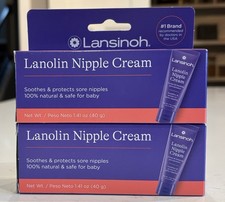 Lansinoh Lanolin Nipple Cream Postpartum Breastfeeding (2) 1.4oz Each Exp 9/28