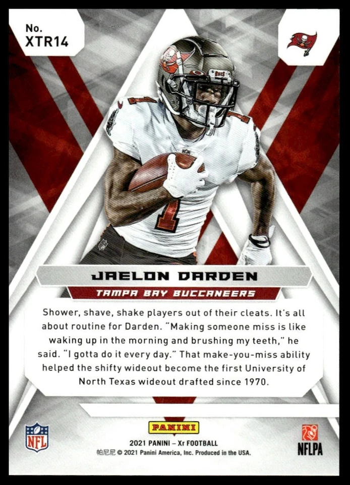 2021 Panini XR #XTR14 Jaelon Darden Xtreme Rookies Blue #/99 - Image 2 of 2