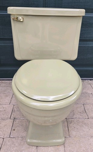 Vintage Avocado Grün MCM Keramik Porzellan Toilette Badezimmer Käufer $ Versand