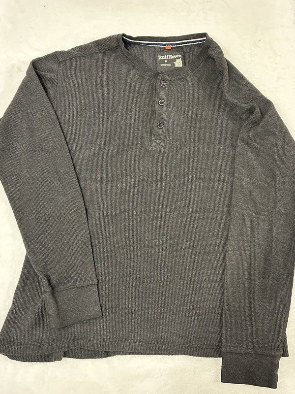 Ruff Hewn Men’s Gray Thermal Long sleeve Shirt Size Small